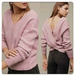 Anthropologie Angel Of The North Twist Back Sweater